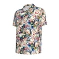 thumbnail image 2 of Balery Rose Flowers Printed Men’s Short Sleeve Polo Shirt, Midweight Men's Shirt,Golf Polo shirts -Medium, 2 of 9