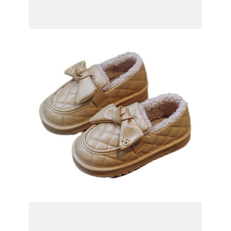

Harsuny Kids Flats Fuzzy Loafers Slip On Moccasin Slippers Walking Lightweight Cozy Winter Shoes Fleece Lined Warm Casual Khaki 11C