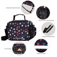 thumbnail image 3 of FORMRS Student Lunch Bag Insulated Reusable Cooler Box with Zipper Pockets, Red Starry Pattern, 3 of 9