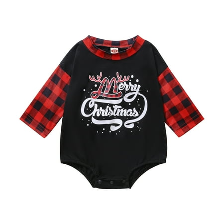 

Tiny Cutey Newborn Toddler Baby Boy Christmas Clothes Long Sleeve Romper Top 0-3M