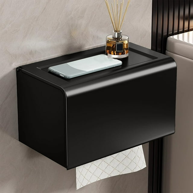 Todaioua Wall-Mounted Toilet Paper Holder – Alloy Tissue Box with Powerful Suction Cup, Space-Saving, Waterproof, Easy to Clean, Toilet Paper Dispenser for Home Hotel Kitchen Bathroom