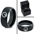thumbnail image 4 of Tungsten Howling WolfBand Ring 8mm Men Women Comfort Fit Black Dome Brushed Polished, 4 of 4