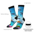 thumbnail image 4 of Rateoe Astronaut Tropical Dolphin for Women Casual Calf Socks - Cute Crew Socks - Thin Soft Above Ankle Socks Size 5-11, 4 of 6