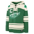 thumbnail image 2 of Men's '47 Dylan Larkin Kelly Green Detroit Red Wings St. Patrick's Day Player Name & Number Lacer Pullover Hoodie, 2 of 3