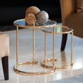 thumbnail image 2 of Danya B HA15904CL Tables Rondes et d'Appoint pour Petits Espaces - Or avec Verre Clair&44; Ensemble de 2, 2 of 2