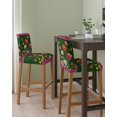 thumbnail image 2 of Spring Flowers Bar Stool Covers Set of 4, Purple Boho Farmhouse Botanical Florals Stretch Washable Bar Chair Covers with Backs, Removable Pub Counter Height Chair Cover for Kitchen Dining Room Cafe, 2 of 7