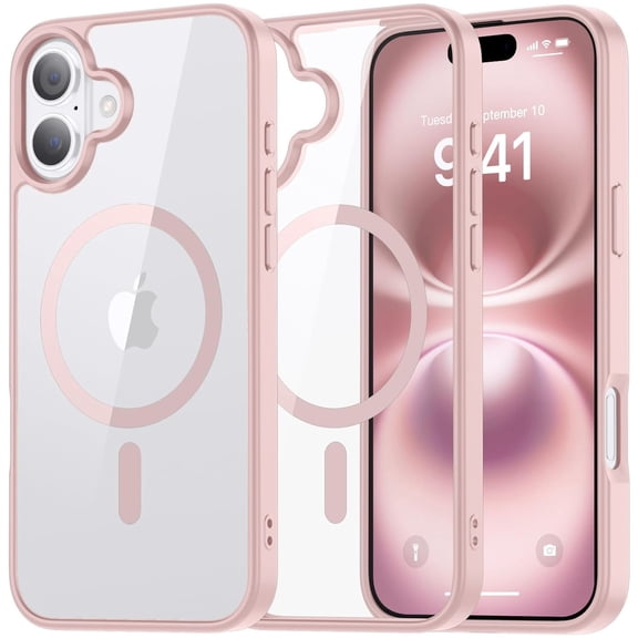 Acrylic Transparent Case with MagSafe for iPhone 16 - Pink