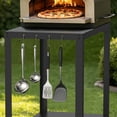 thumbnail image 6 of Outdoor Grill Cart for Blackstone Griddle, 2-Shelves Grill Tables for Outside, Kitchen Food Prep Table with Wheels, Pizza Oven Stand, Black, 6 of 10