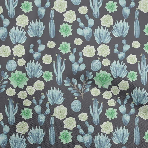 oneOone Viscose Chiffon Gray Fabric Cactus Dress Material Fabric Print Fabric By The Yard 42 Inch Wide