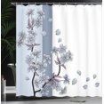 thumbnail image 3 of Ambesonne Japanese Shower Curtain, Romantic Sakura Blooms Art, 69"Wx84"L, Blue Grey, 3 of 4