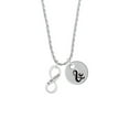 thumbnail image 2 of Delight Jewelry Silvertone & Beyond Infinity Sign Silvertone Script Initial Disc - & - Charm Necklace, 20"+3", 2 of 4