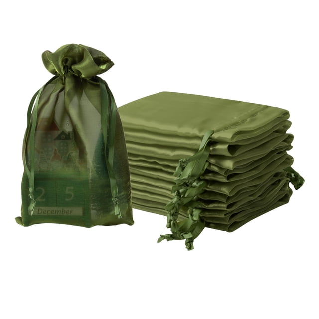 Envoltorio de regalo QIANF, bolsas de organza, 20 unidades, 15 x 23 cm, con cordón