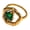 Gold Green, variant on Women Irregular Wave Hollow Heart Gemstone Ring Abstract Art Statement Band Cocktail Party Daily Jewelry Stainless Steel Gold Plated Yellow Size 6