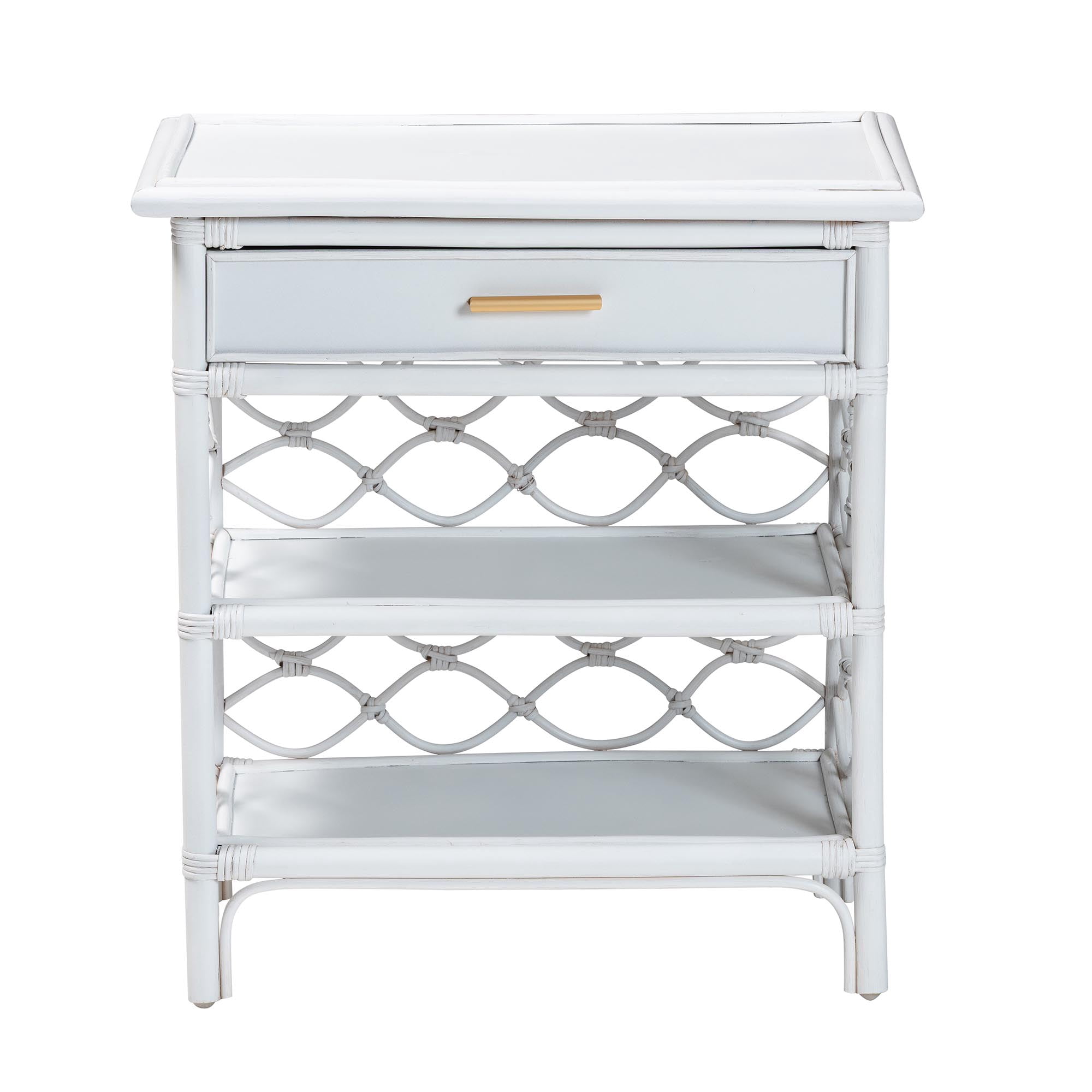 bali & pari Akane Coastal Nightstand, 1-Drawer, 24"W, White
