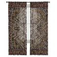 thumbnail image 7 of Sheer Curtains 96 inches Long, Vintage Boho Nostalgic Flower Buds Red Pattern Light Filtering Sheer Window Curtains Rod Pocket Voile Drapes for Bedroom Living Room, 52"W x 96"L 2 Panels, 7 of 7
