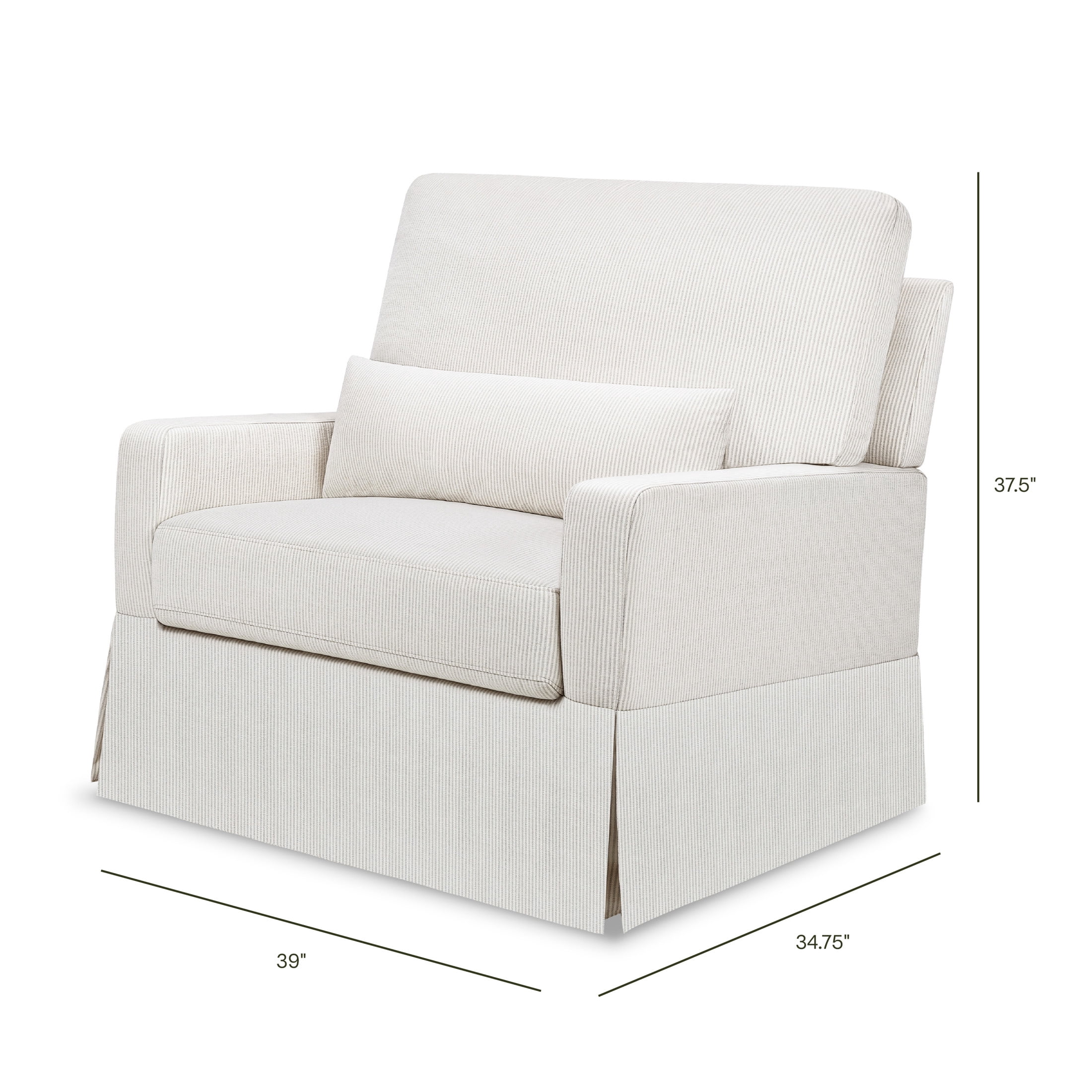 Namesake Crawford Pillowback Chair and a Half Comfort Swivel Glider
