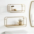 thumbnail image 4 of Kate and Laurel Emerline Modern Glam Wall Shelf Set, Set of 2, Gold, Living Room Wall Shelves, 4 of 8