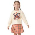 thumbnail image 6 of Disney Princess Girls Dresses Sets Moana Graphic Long Sleeve Crop Sweatshirt and Plaid Skirt Outfits Toddler Kids 4-5T, 6 of 11