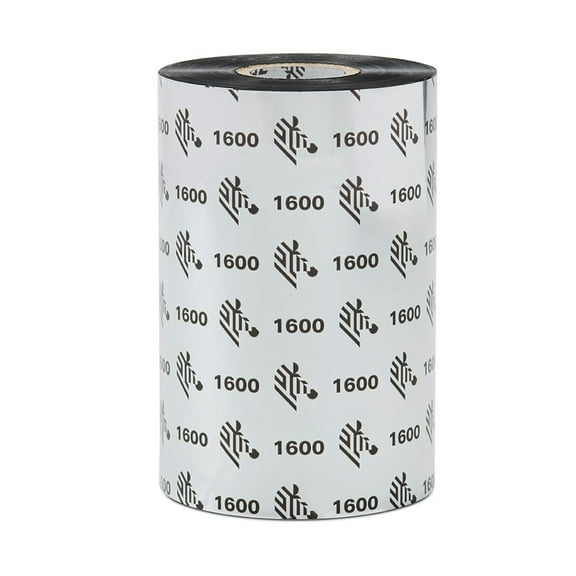 Zebra Thermal Transfer Wax Ribbon, 4.33" x 1476' Ribbon with 1" Core, 18 Ribbons