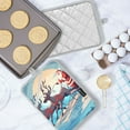 thumbnail image 5 of ALAZA Christmas Santa with Deers Pot Holders Set of 2 Heat Resistant Kitchen Oven Mitts, 5 of 7