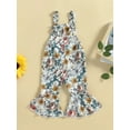 thumbnail image 2 of Bagilaanoe Toddler Baby Girl Summer Jumpsuit Sleeveless Floral Print Romper Overalls 6M 12M 18M 24M 3T 4T Kids Flare Long Pants Casual Outfits, 2 of 8