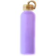 thumbnail image 1 of 20oz Frosted Glass Water Bottle with Bamboo Lid (Purple), 1 of 1