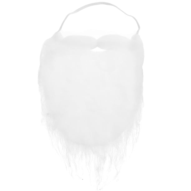 1 peluca y barba rizadas de Navidad de Papá Noel para accesorios de rendimiento navideño Barba (blanco)