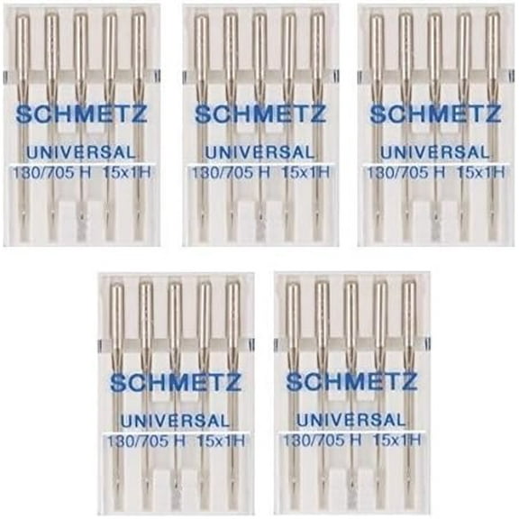 Teamwork SCHMETZ Universal Sewing Machine Needles - Heavy Duty Multi Purpose Sewing Kit Supplies, Size 80/12, 5-Needle Cards, Pack of 5