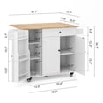 thumbnail image 6 of Aiho 41.7" Rolling Kitchen Island Cart with Storage & Folding Breakfast Bar - White, 6 of 7