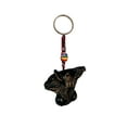 thumbnail image 1 of Boar Head Farm Animal 3D Figurine Keychain Multicolored Macramé Metal Ring - Handmade Gifts Boho Car Keys Bag Accessories, 1 of 1