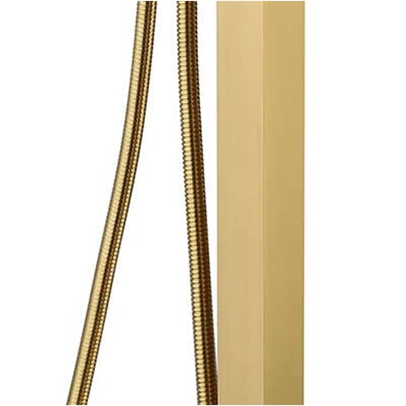 JERFIT 37" Brushed Gold Floor Mounted Tub Filler with Handheld Shower, Waterfall Spout Freestanding Bathtub Faucet