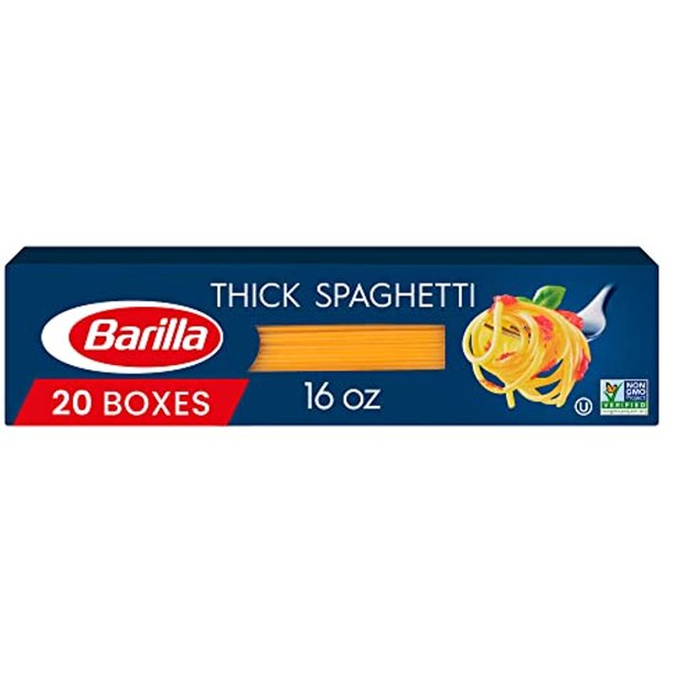 Barilla Blue Box Thick Spaghetti Pasta, 16 Oz. Boxes (Pack Of 20), 8
