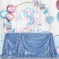 thumbnail image 2 of Sparkly Sequin Tablecloths for Rectangular Tables - Baby Blue Overlay Decorations for Spring, Reception, or Baby Shower - 90x156inch, 2 of 7