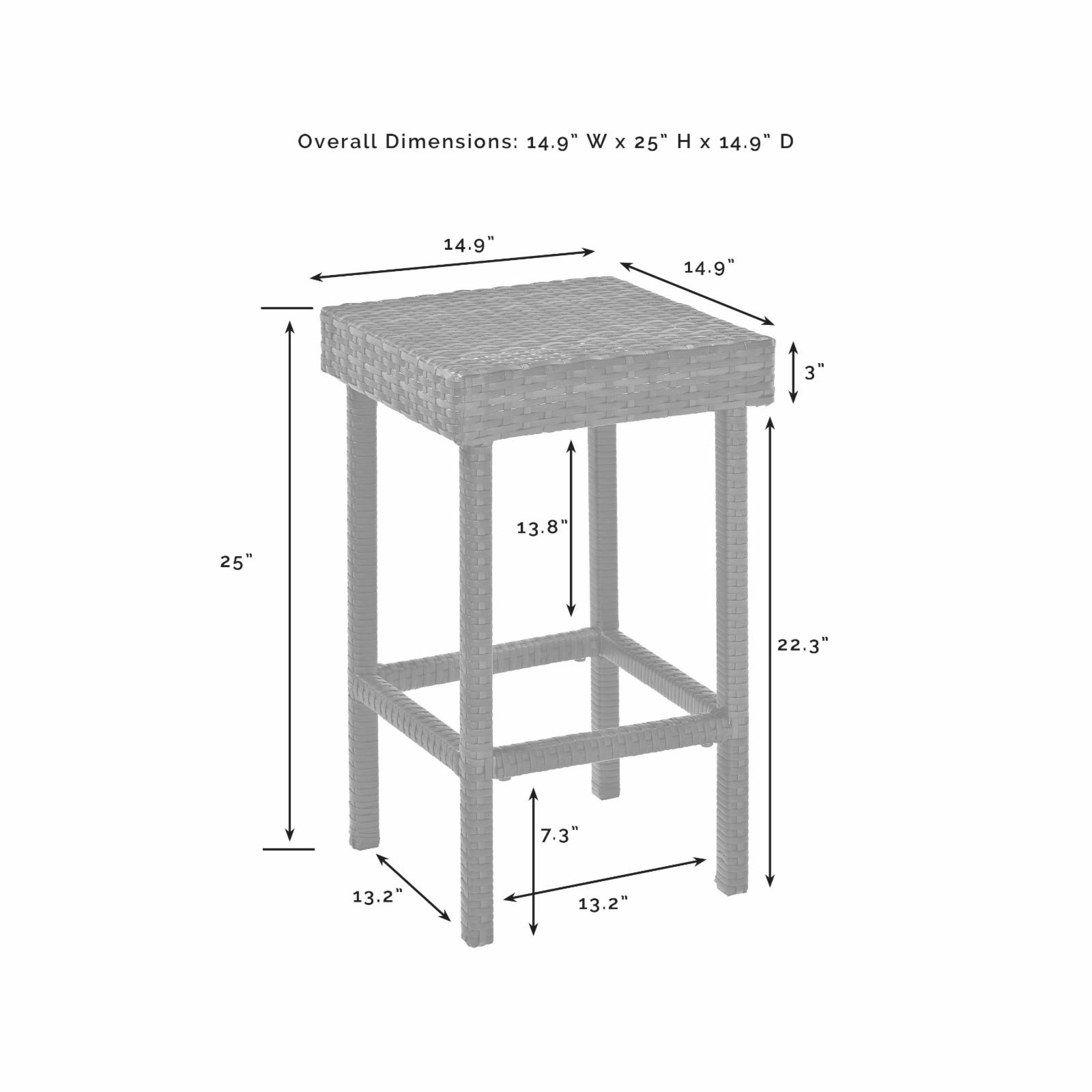 Crosley Furniture Palm Harbor 25" Metal Counter Stool in Brown (Set of 2) - image 4 of 6