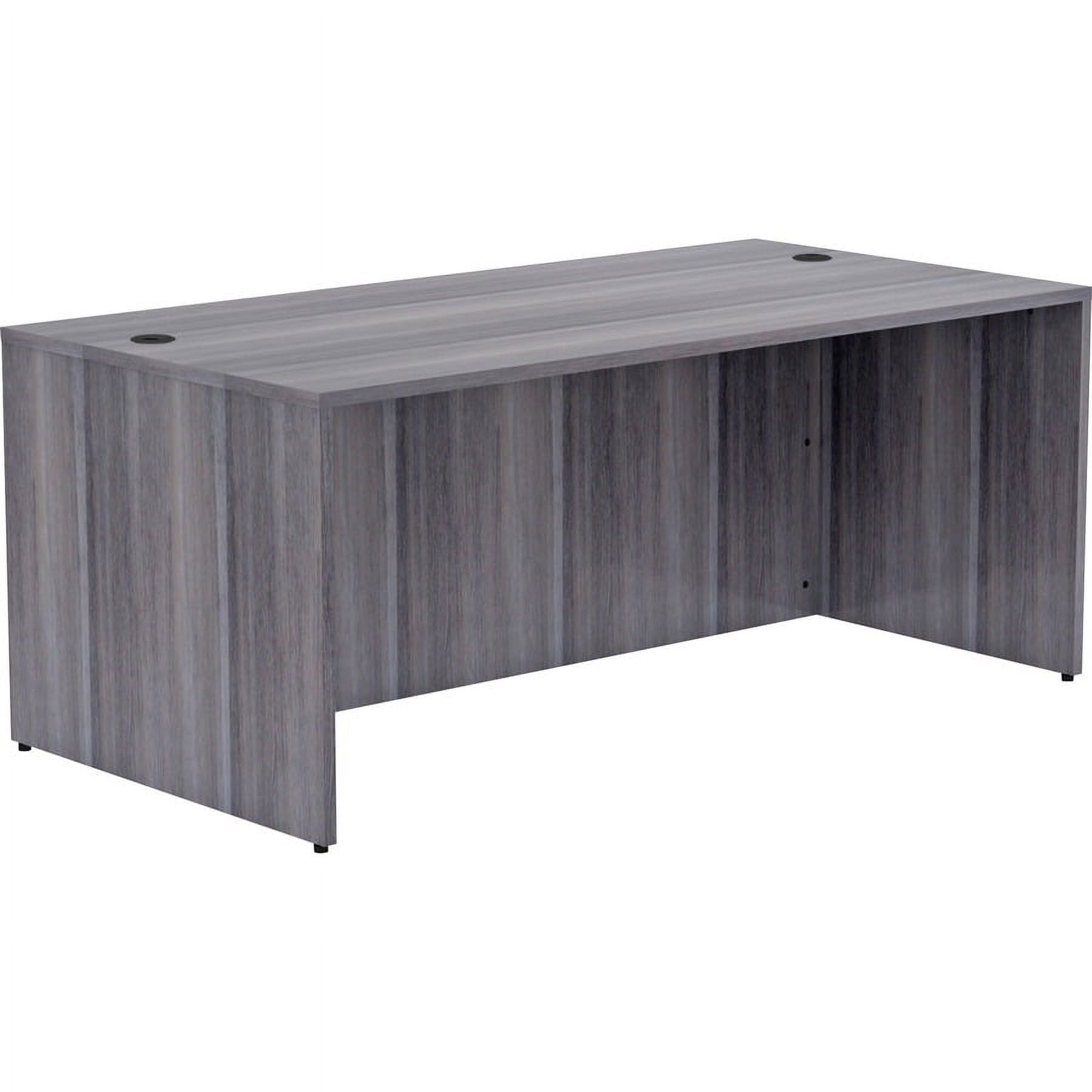 Lorell LLR69550 Weathered Charcoal L-Shaped Laminate Rectangular Desking, Charcoal Gray - 72 x 36 x 29.5 in.