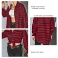 thumbnail image 1 of Camisa De Corte Casual Para Mujer, Camisa A Cuadros Con Estampado De Botones Y Cuello Vuelto, Poliéster Para Ir De Compras ANGGREK Otros, 1 of 8
