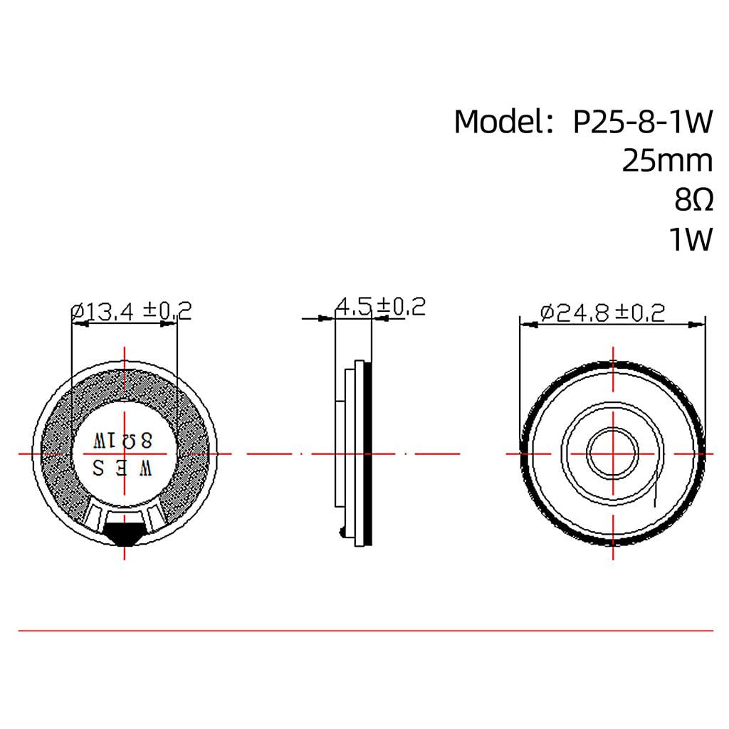 Buy Internal Plastic Speaker, 1W 25mm thin Speaker Sound Speaker Parts
