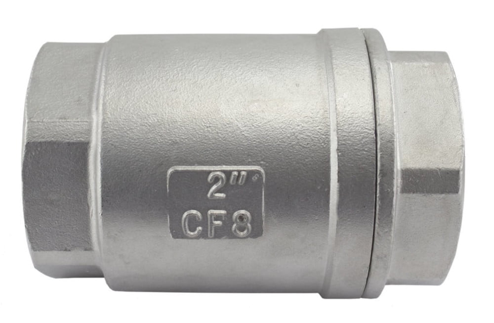 304 Stainless Steel Vertical Check Valve 2" NPT Spring Loaded Inline