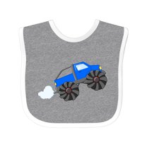 Inktastic Blue Monster Truck Action Boys or Girls Baby Bib