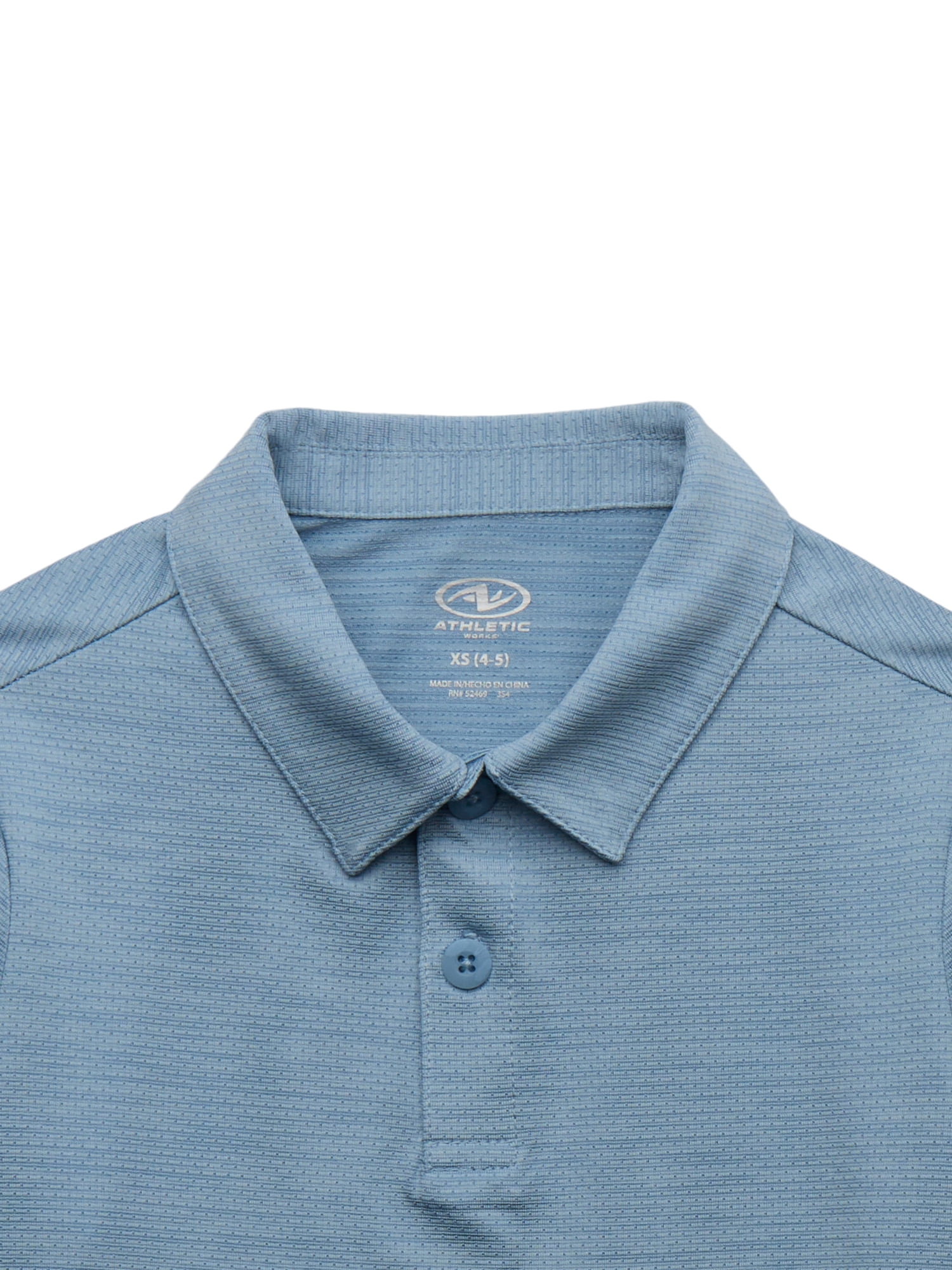Athletic Works Boys Short Sleeve Performance Polo Shirt, Sizes 4-18