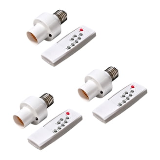 Remote Control Light Socket, 200FT Range Wireless Light Switch, Remote Light Socket for Pull Chain Light Fixture, E26 E27 Bulb Base, No Wiring Needed (2 Wall Mounted Switches and 1 Socket Remote Control Light Socket, 200FT Range Wireless Light Switch, Remote Light Socket for Pull Chain Light Fixture, E26 E27 Bulb Base, No Wiring Needed (2 Wall Mounted Switches and 1 Socket