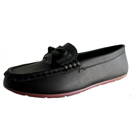 

Blphud Women Slip on Sneakers Summer Shoes for Women 2024 Sandals Women Wedge Ladies Bow Casual Shallow Mouth Pure Color Soft Leather Flat Heel Round Head Lightweight Large Size Shoes Women Black 41