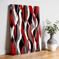 thumbnail image 3 of Canvas Wall Art Red Gray Stripes Canvas Art Print Abstract Art Modern Pictures Wall Decor for Living Room Bedroom Artwork Decorations Stretched Framed Ready to Hang 16"x24", 3 of 9