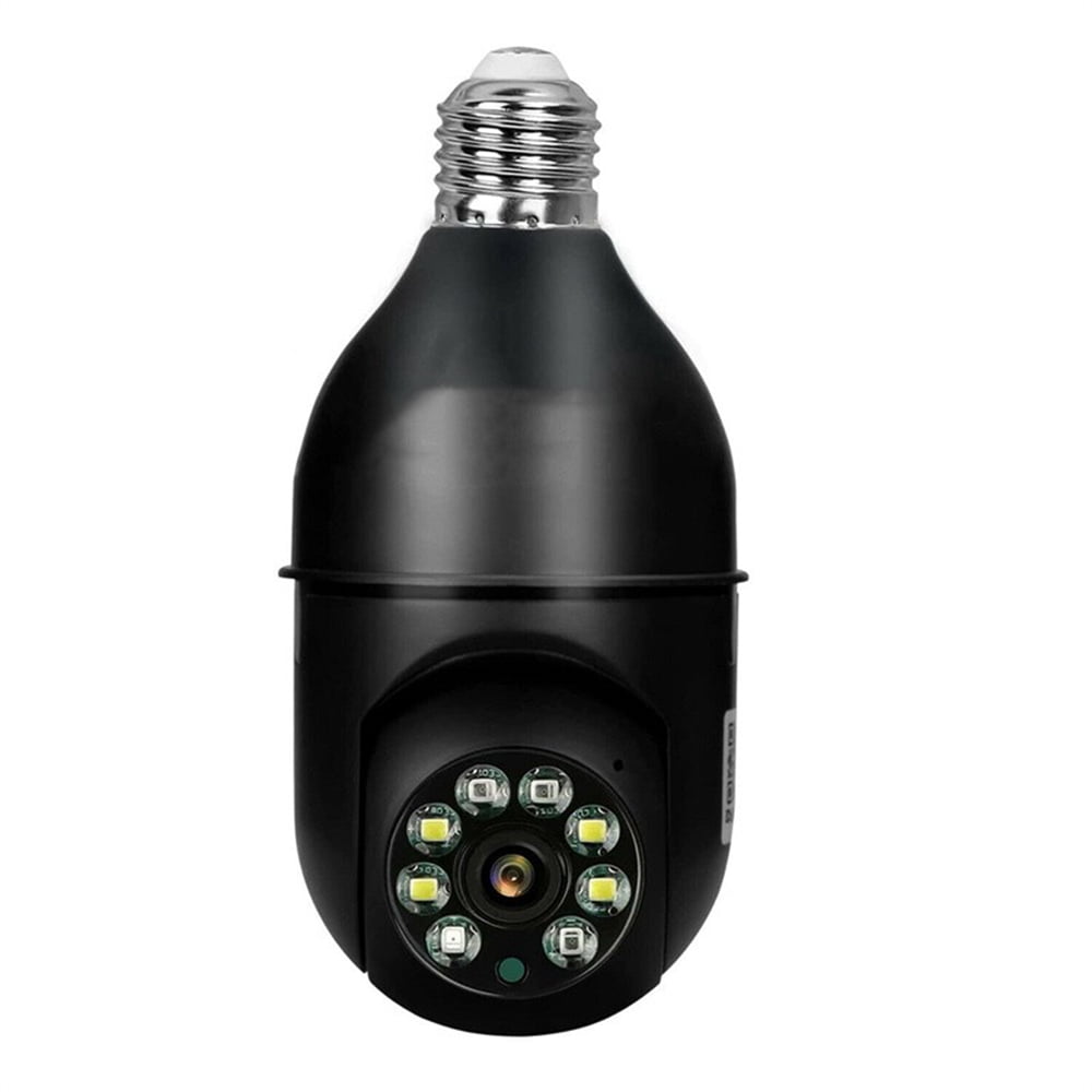 Wireless Light Bulb Security Camera 1080P,PTZ WiFi 360 Degree E27 Panoramic IP Camera,Outdoor Indoor 360 PTZ Bulb Security Camera Night Vision,Motion Detection,APP Access,Waterproof,Support 5G(White)
