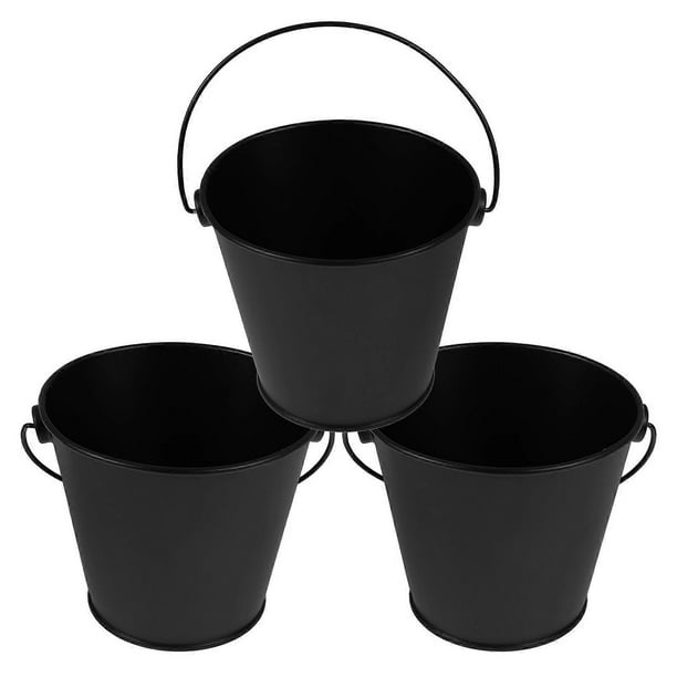 Oil Bucket Grill Grease Disposal Container Cooking Black Tinplate Oil Management 3Pcs