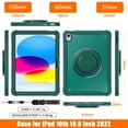 thumbnail image 4 of Nalacover Rugged Case for iPad 10th Gen 10.9" 2022 Tablet Case with Rotatable Stand & Foldable Handle Grip & Shoulder Strap, Heavy Duty Hybrid Shockproof Case - Darkgreen, 4 of 16