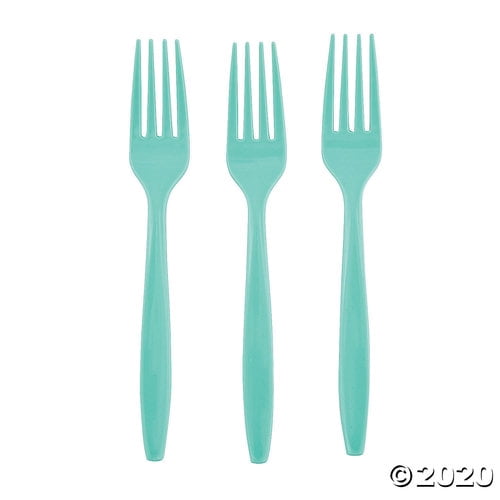 Fresh Mint Green Plastic Forks 24 Ct.