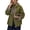 Army Green, variant on BFRGSIJ Women's Cropped Trench Coat with Detachable Plaid Scarf Hooded Casual Jacket with Plaid Cuffs Loose Fit Windproof Outerwear for Fall M