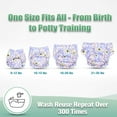 thumbnail image 6 of Wegreeco Washable Reusable Baby Cloth Pocket Diapers 6 Pack + 6 Bamboo Inserts (with 1 Wet Bag, Leaves, Animals), 6 of 6