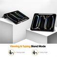 thumbnail image 3 of SaniMore for Apple iPad Pro 11 (2024) Case, Auto Sleep/Wake, PU Leather Case with Tri-Fold Kickstand & Pencil Holder Shockproof Protective Cover for Women Men, R, 3 of 9